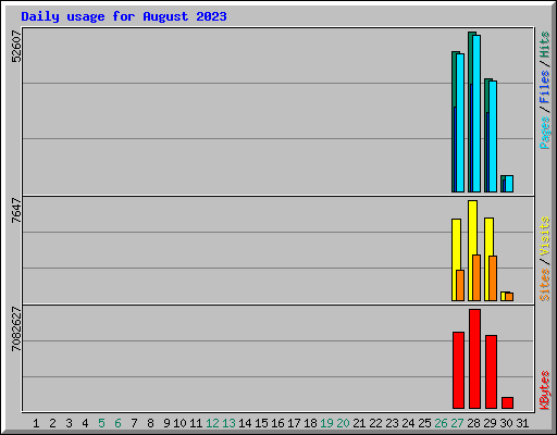 Daily usage for August 2023