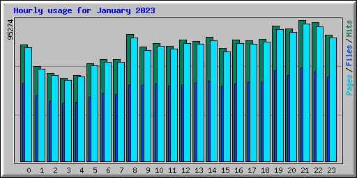 Hourly usage for January 2023