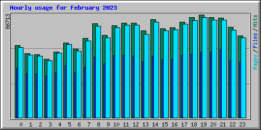 Hourly usage for February 2023