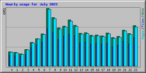 Hourly usage for July 2023