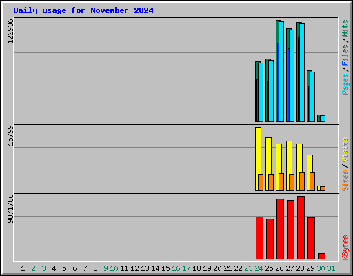 Daily usage for November 2024