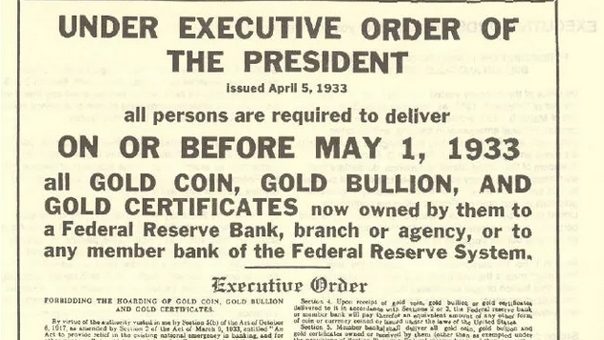 „Wymaga się, aby wszystkie osoby dostarczyły do 1 maja 1933 lub wcześniej wszystkie złote monety, złoty bulion i certyfikaty złota znajdujące się w ich posiadaniu do Banku Rezerwy Federalnej, jej […]