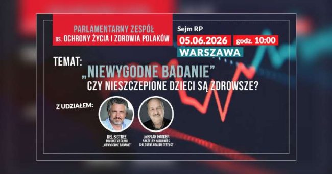 W 2016 roku amerykański dziennikarz Del Bigtree rzucił wyzwanie szefowi wydziału chorób zakaźnych jednej z najbardziej prestiżowych placówek medycznych na świecie: przeprowadzić najdokładniejsze badanie porównujące grupy zaszczepione z niezaszczepionymi, jakie [&hellip;]